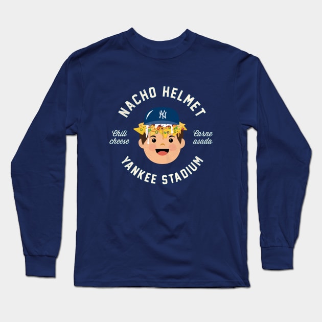 Yankees Helmet Nachos by Buck Tee Long Sleeve T-Shirt by Buck Tee